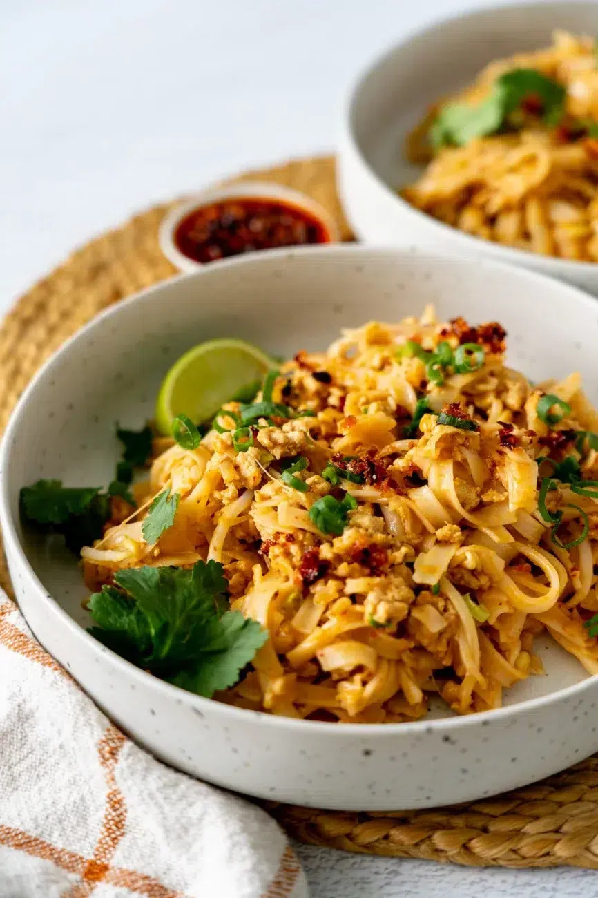 Creamy Coconut Peanut Noodles Recipe Close Up