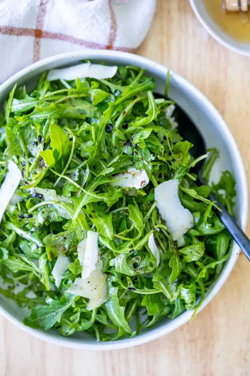 Easy Rocket Parmesan Salad Recipe with Dressing