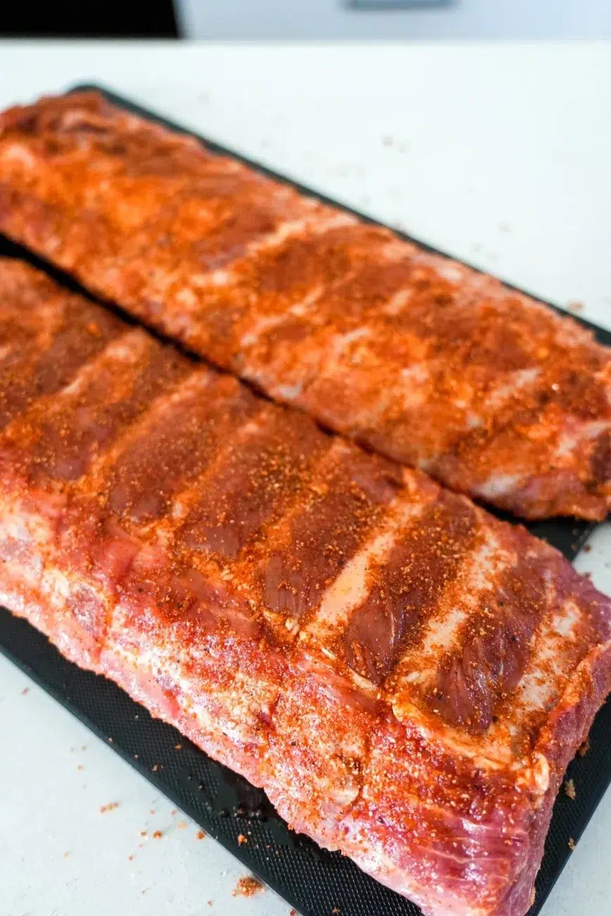 marinated pork ribs ready to bake
