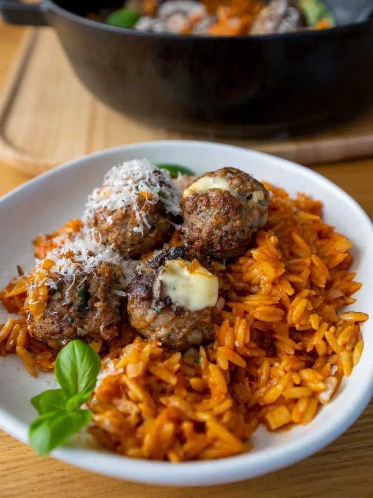Mozzarella Meatballs Risoni