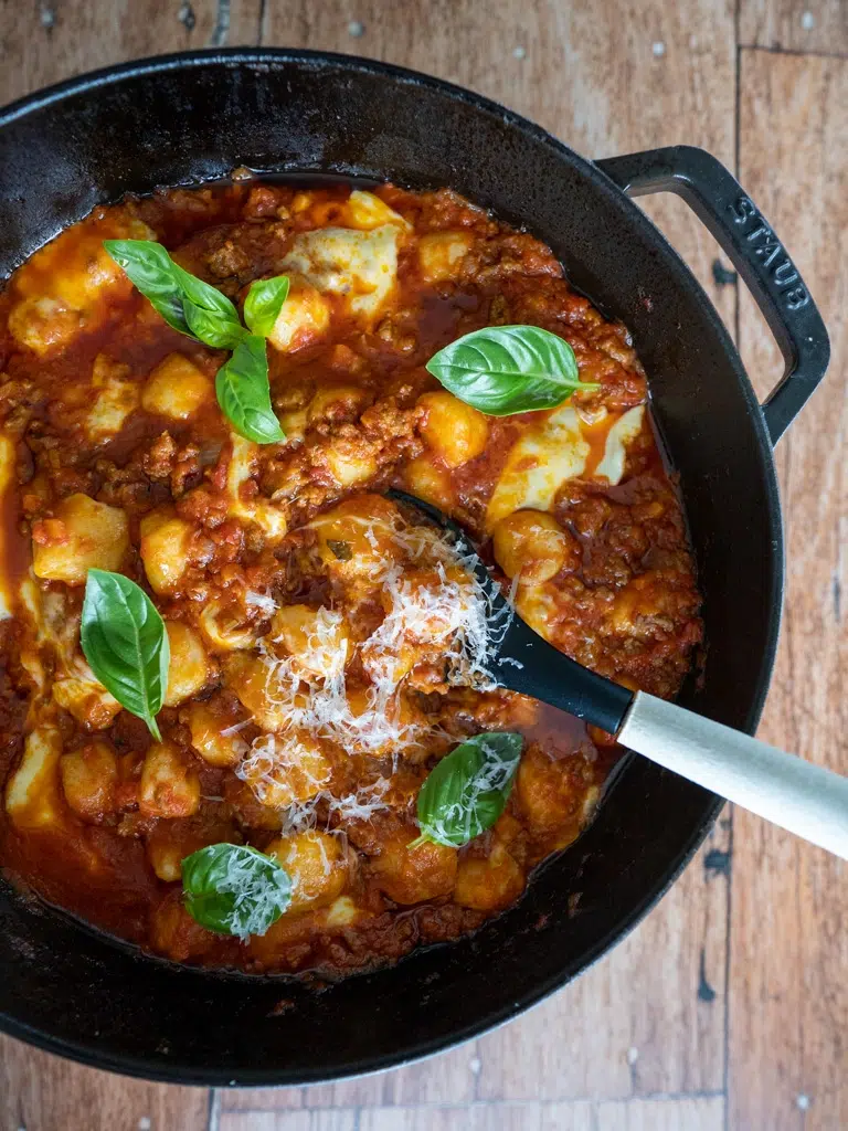 One Pan Gnocchi Bolognese