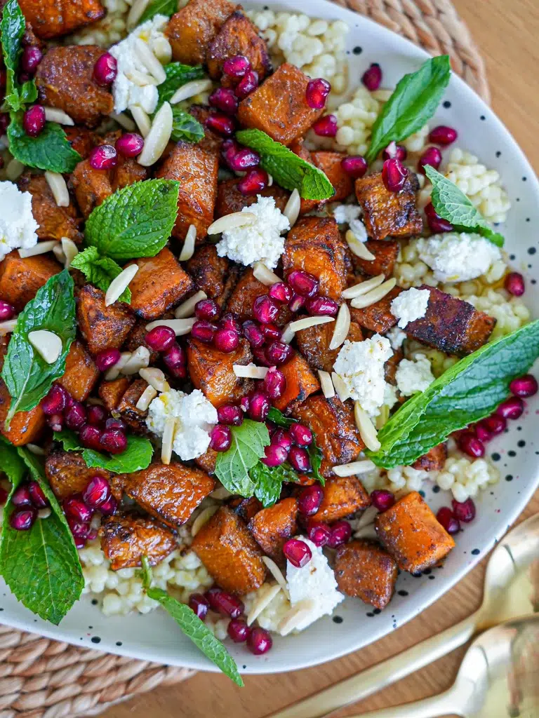 Pumpkin Pearl Cous Cous and Feta Salad