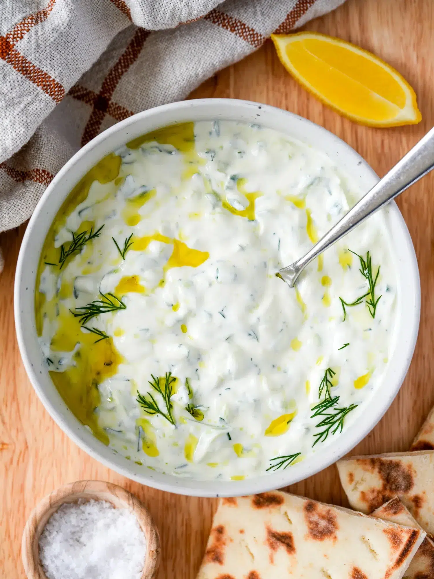 Tzatziki Recipe served with Lemon